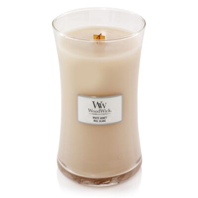 SALE White Honey Woodwick Candle Jar