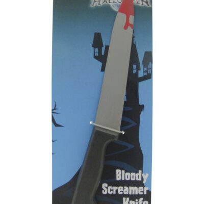 Smiffys Blood Stained Screamer Knife Grey 33cm Fancy Dress Accessories