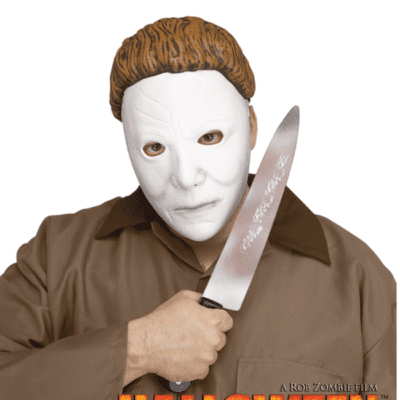 Wicked Michael Myers "Beginning" Memory Flex Mask & Knife Halloween Fancy Dress