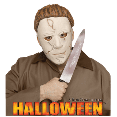 Wicked Michael Myers "Zombie" Memory Flex Mask & Knife Halloween Fancy Dress