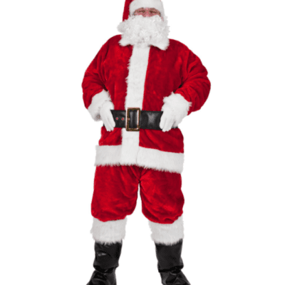 Wicked Regal Plush Professional 8pc Santa Outfit Fancy Dress Costume