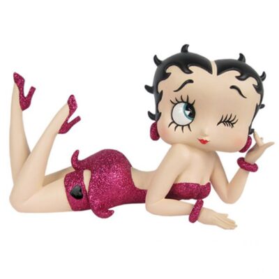 Betty Boop Pink Fuchsia Lying Glitter 12.5cm figurine Ornament