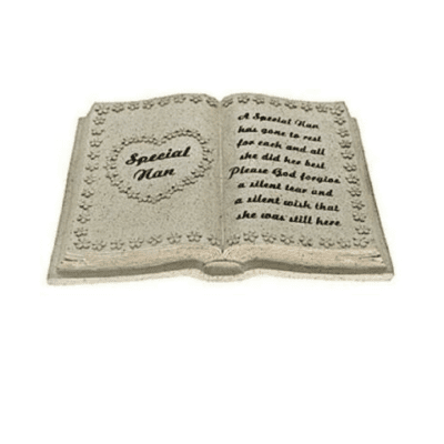 Special Nan Open Book Graveside Memorial Stones