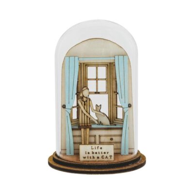 Kloche Life is Better with a Cat Wooden Figurine 8.5cm