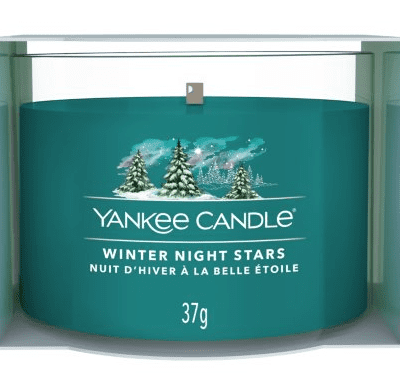 NEW Christmas Yankee Candle Winter Night Stars 6 Filled Votives Gift Set
