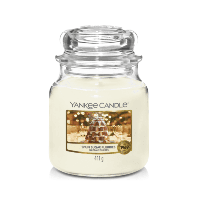 SALE Spun Sugar Flurries  Christmas Medium Candle Jar 411g - Yankee Candle