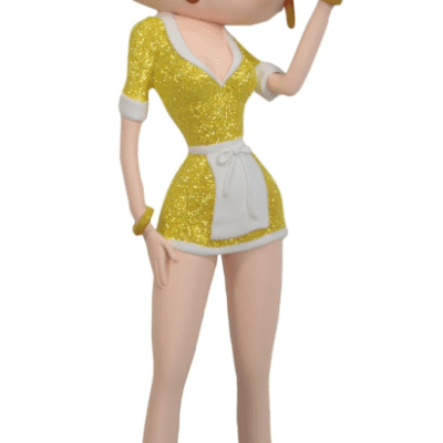 Betty Boop Diner Waitress Yellow Glitter Dress 31.5cm