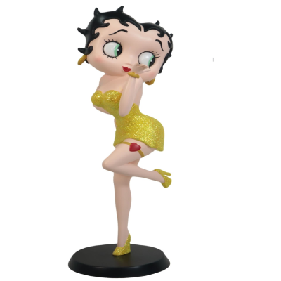 Betty Boop Blowing Kisses Yellow Glitter Dress 32cm