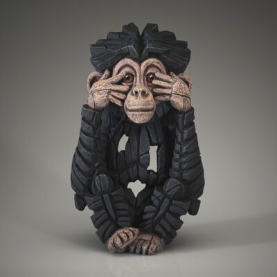Baby Chimpanzee See No Evil - Edge Sculptures by Matt Buckley 21.4cm