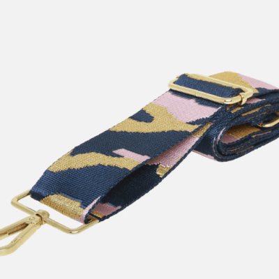 Alice Wheeler - Navy Camouflage Woven Shoulder Handbag Strap