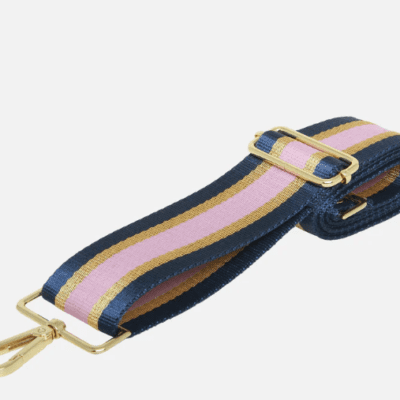 Alice Wheeler - Navy and Gold Stripe Woven Shoulder Handbag Strap