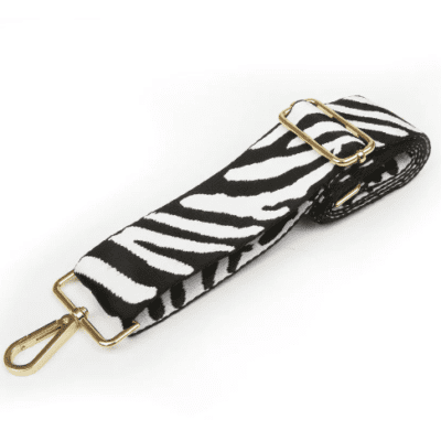 Alice Wheeler - Black and White Zebra Woven Shoulder Handbag Strap