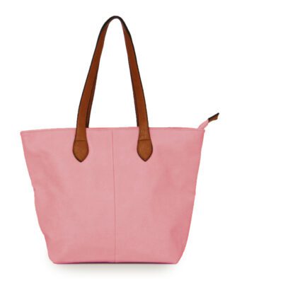 Long and Son – Women’s Pink Tote Shoulder Hand Bag with Handle