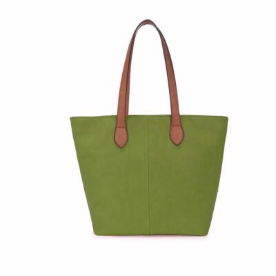 Long and Son - Women's Green Tote Shoulder Hand Bag with Handle
