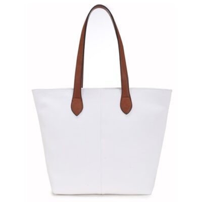 Long and Son – Women’s White Tote Shoulder Hand Bag with Handle