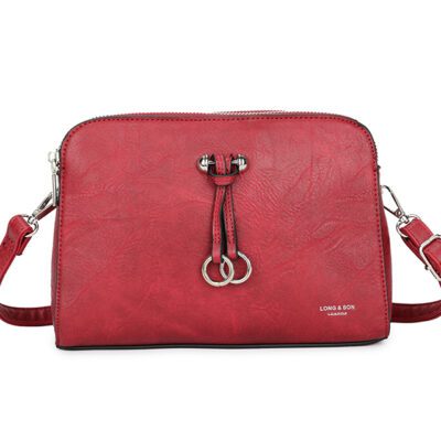 Long and Sons - Red Medium Shoulder and Cross Bag Hand Bag with Logo