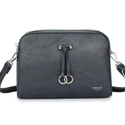 Long and Sons - Black Medium Shoulder and Cross Bag Hand Bag with Logo