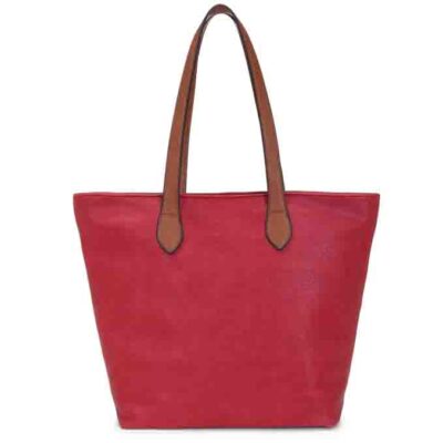 Long and Son - Women's Red Wine Tote Shoulder Hand Bag with Handle