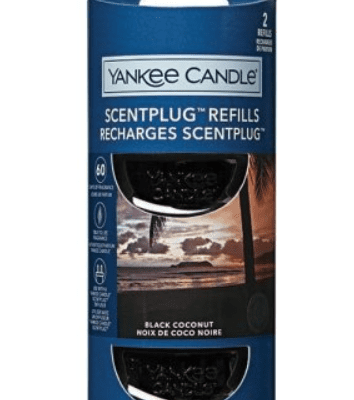 2 x Black Coconut Scent plug ins Refill Twin Pack 18.5ml Yankee Candle