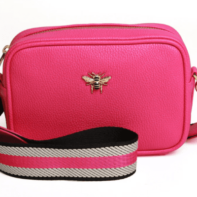 Alice Wheeler - Hot Pink Mini Cross Body Hand Bag with webbing strap