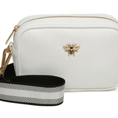 Alice Wheeler - White Mini Mayfair Cross Body Hand Bag with Strap