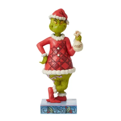 Grinch with Bag of Coal Figure, Disney Traditions, Christmas