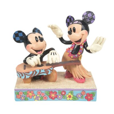 Mickey and Minnie Mouse Hawaiian Holiday Figurine Disney Traditions