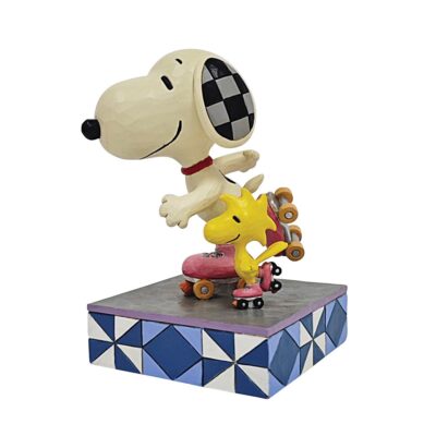 Disney Traditions Snoopy & Woodstock Skating Peanuts Figurine by Jim Shore