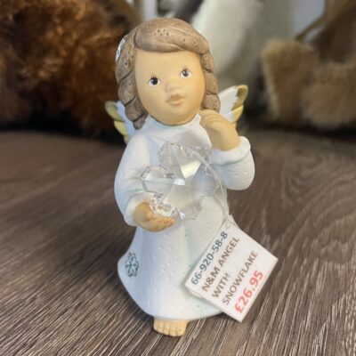 Angel with Snowflake Ornament 9.5cm with Swarovski Crystal Goebel