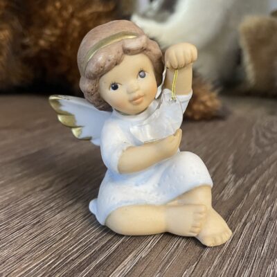 Angel with Moon Ornament 7cm with Swarovski Crystal Goebel