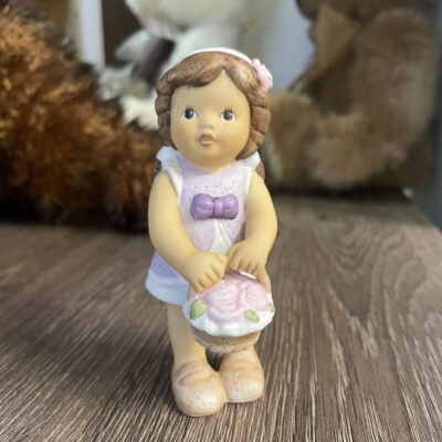 Flower Girl with Pink Roses Ornament 10cm with Nina & Marco Goebel