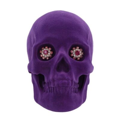 Jewelled Gaze Purple Skull Ornament 18.7cm