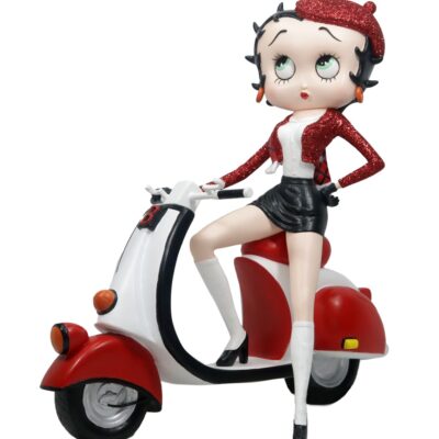 Betty Boop Scooter Red Glitter Coat & Hat 31cm Figurine Ornament