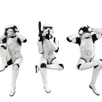 Stormtrooper See Hear Speak No Evil Sitting Figurines 11cm Star Wars Collectibles Ornaments Nemesis