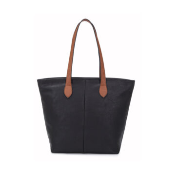 Long and Sons – Women’s Black Tote Zip Shoulder Hand Bag with Handle