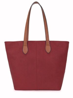 Long and Son – Women’s Dark Red Tote Shoulder Hand Bag with Handle
