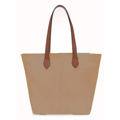 Long and Sons – Women’s Khaki Tote Zip Shoulder Hand Bag with Handle