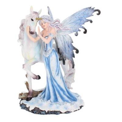 Comfort 21.5cm Ice Fairy and White Unicorn Figurine Ornament Statue Decoration