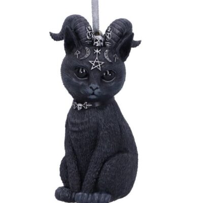 Pawzuph Black Horned Cat Hanging Decorative Ornament 10cm