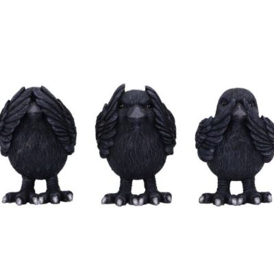 Three Wise Ravens Figurines 8.7cm Set of Three Ornaments