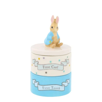 Peter Rabbit My First Tooth & Curl Set Trinket Box Keepsake - The World of Beatrix Potter