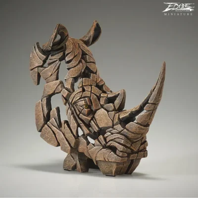 Edge Sculpture Miniature Rhinoceros (Rhino) Figure by Matt Buckley 14cm