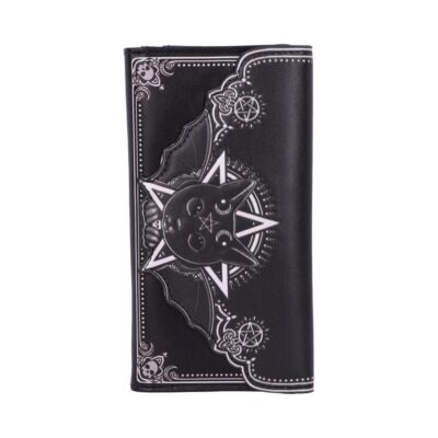 Black and White Malpuss Cat Gothic Embossed Purse 18.5cm