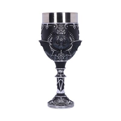 Black and White Malpuss Cat Gothic Goblet 19.5cm
