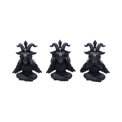 Three Wise Baphoboo Baphomet Figurines 13.4cm Set of Three Ornaments