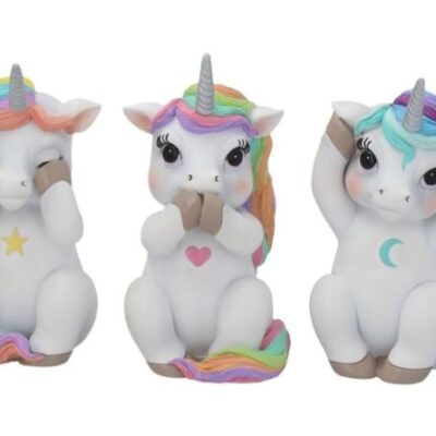 Three Wise Cutiecorns Unicorns Figurines 9.5cm Set of Three Ornaments