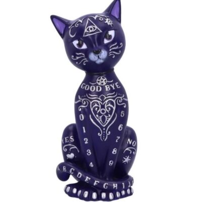 Mystic Kitty Figurine Spirit Board Purple Cat Ornament 26cm