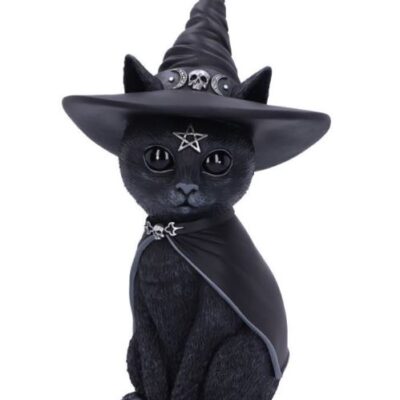 Purrah Black Witch Cat Figurine Decorative Ornament Large 30cm