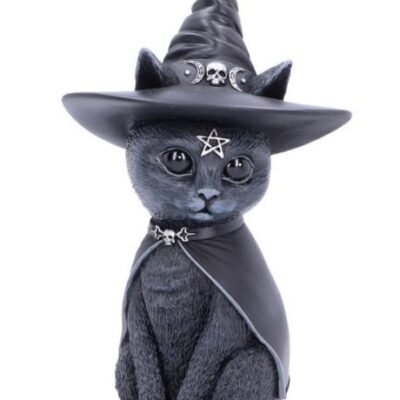 Purrah Black Witch Cat Decorative Ornament 13.5cm