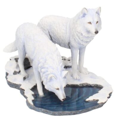 Nemesis Now Warriors of Winter White Wolves 35cm Figurine Collectible